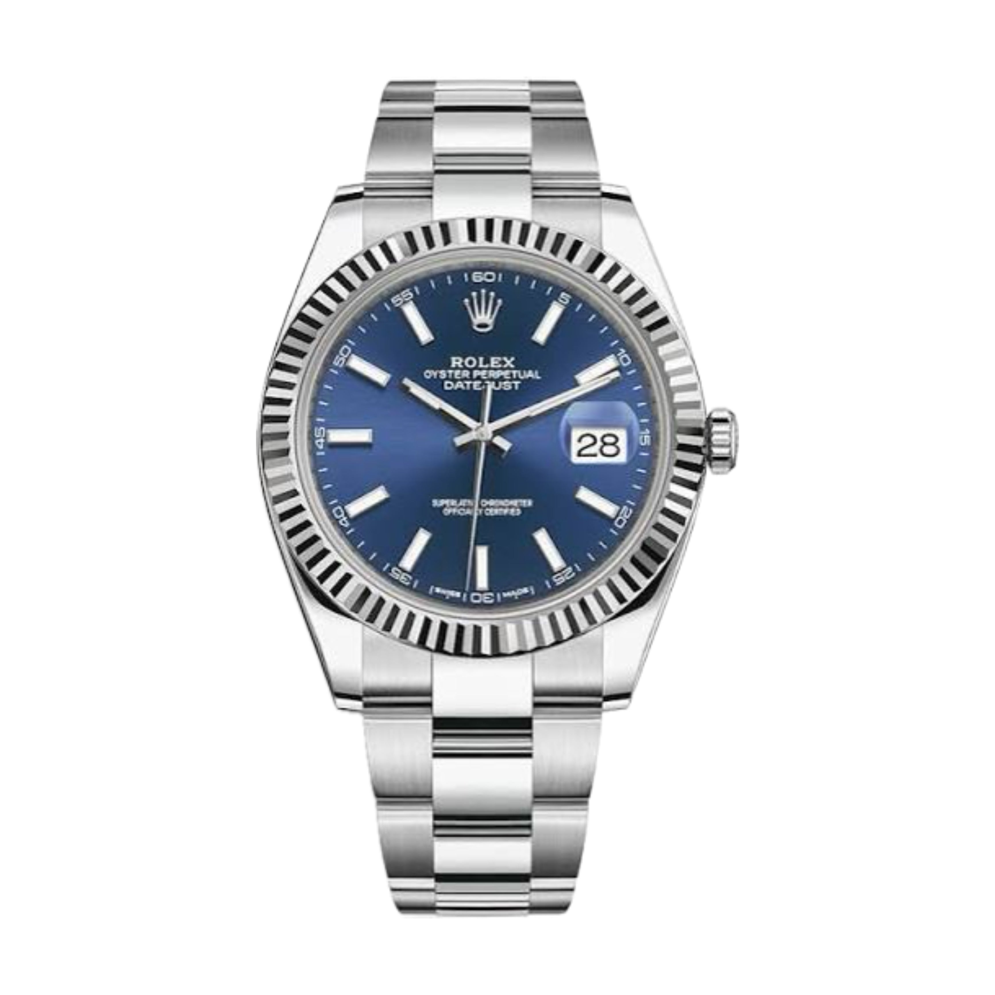 Rolex Datejust 41
Blue Dial Fluted Bezel Oyster Bracelet